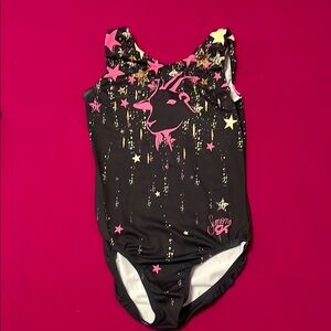 Black and Pink Gymnastics Leotard